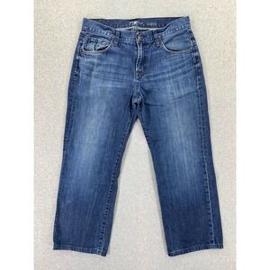 7 For All Mankind Austyn Jeans Men 34x27 Blue Relaxed Medium Wash Comfort